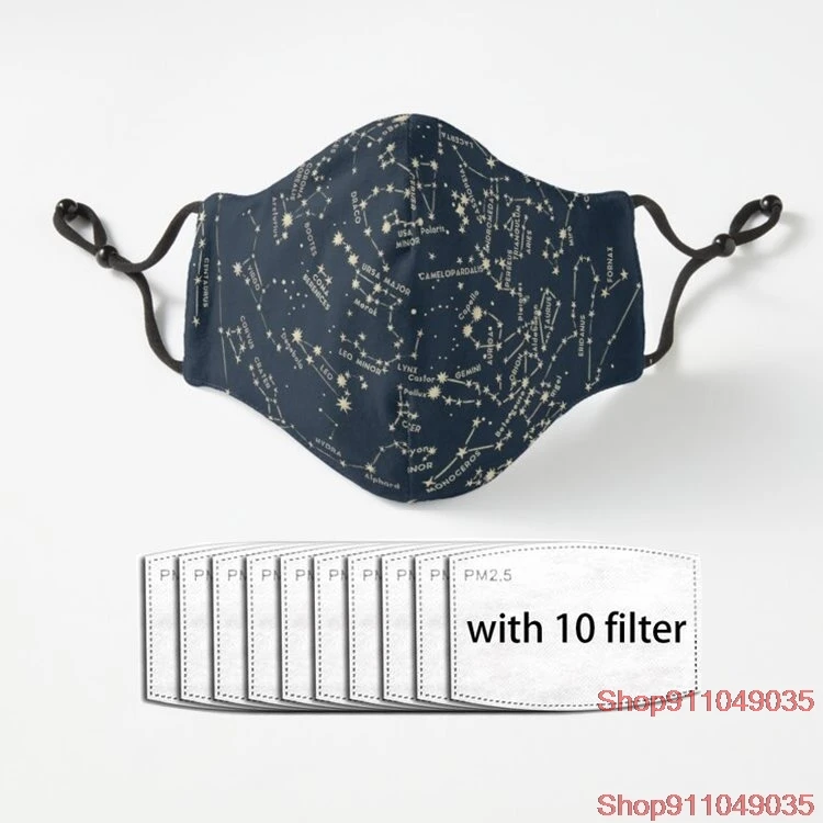 

Come with me to see the stars Half Face Mouth Muffle Dustproof Masks Anti-dust Black Casual Warm Unisex Mask