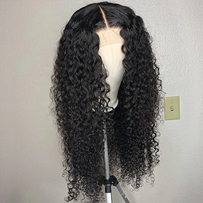 

Pre Plucked 4X4 Lace Closure Human Hair Wigs With Baby Hair 250 Density Kinky Curly Brazilian Virgin Hair Wig For Black Women