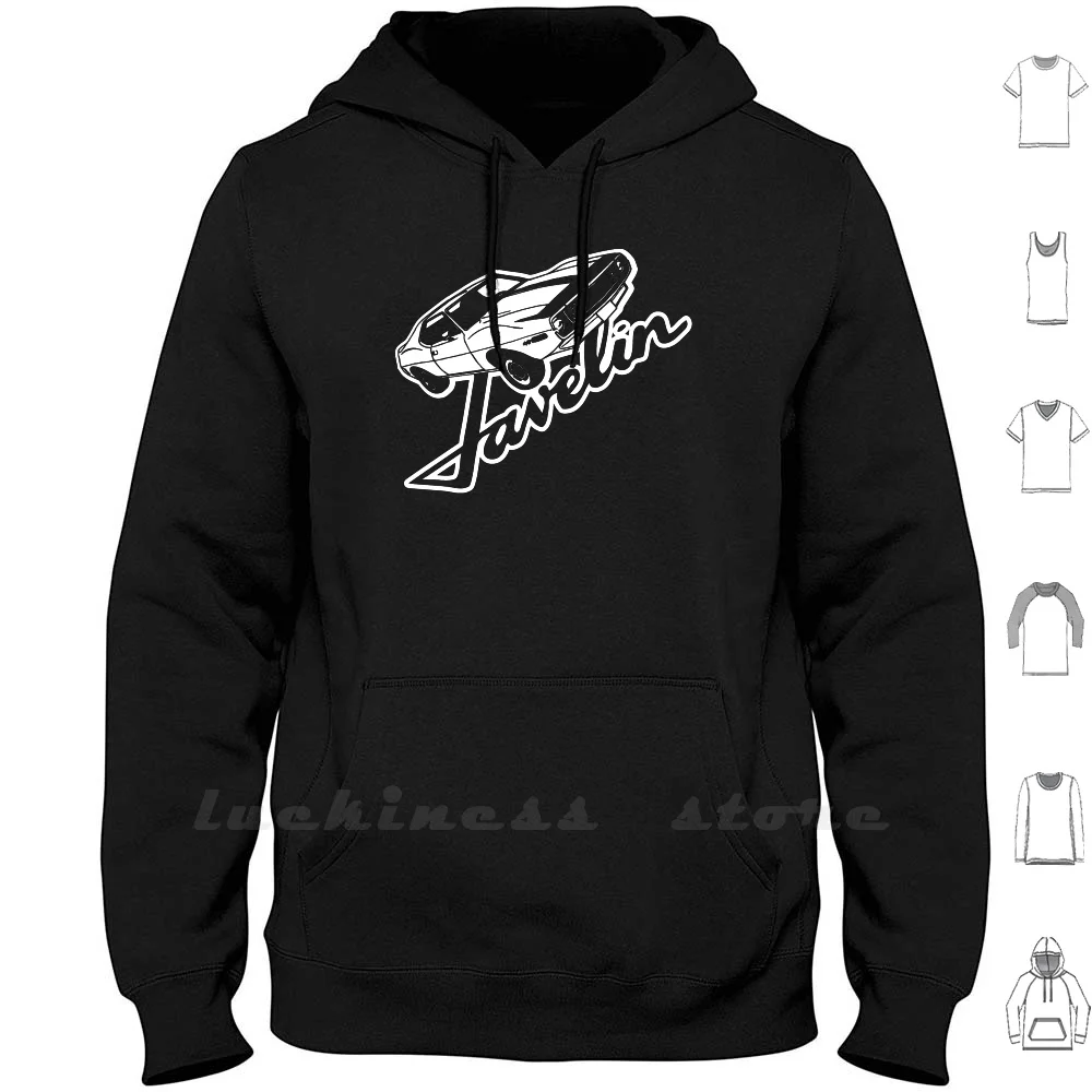 

2nd Generation Amc Javelin Illustration And Script Hoodies Long Sleeve Amc Javelin American Car Motors