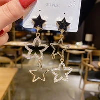 2021 new pentagram star tassel earrings for women korean fashion jewelry temperament daily wear earrings party gift