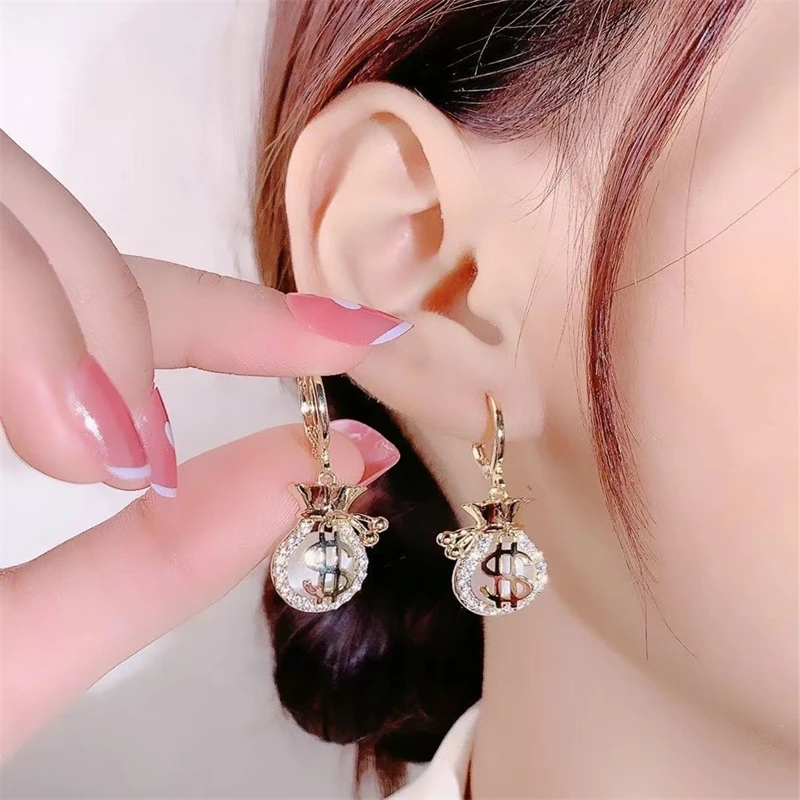 BanFu элегантные милые маленькие долларовые деньги Висячие серьги для женщин
