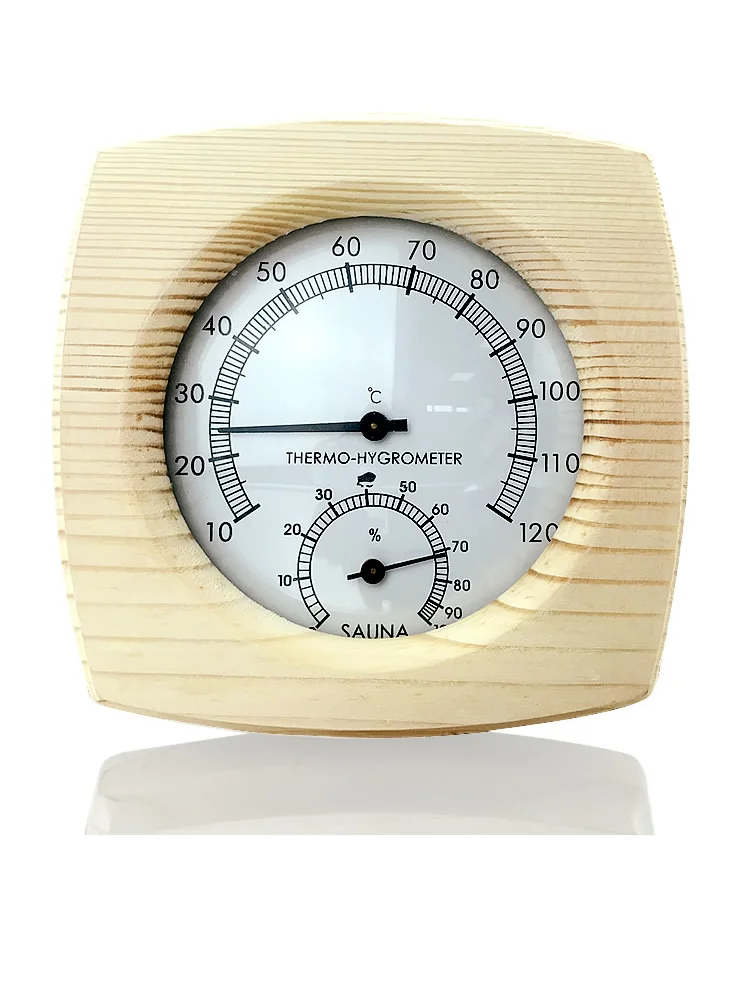 

2in1ThermoHygrometer,DropShapedWoodThermometerTemperatureHumidityMeterSaunaSteamRoomAccessories