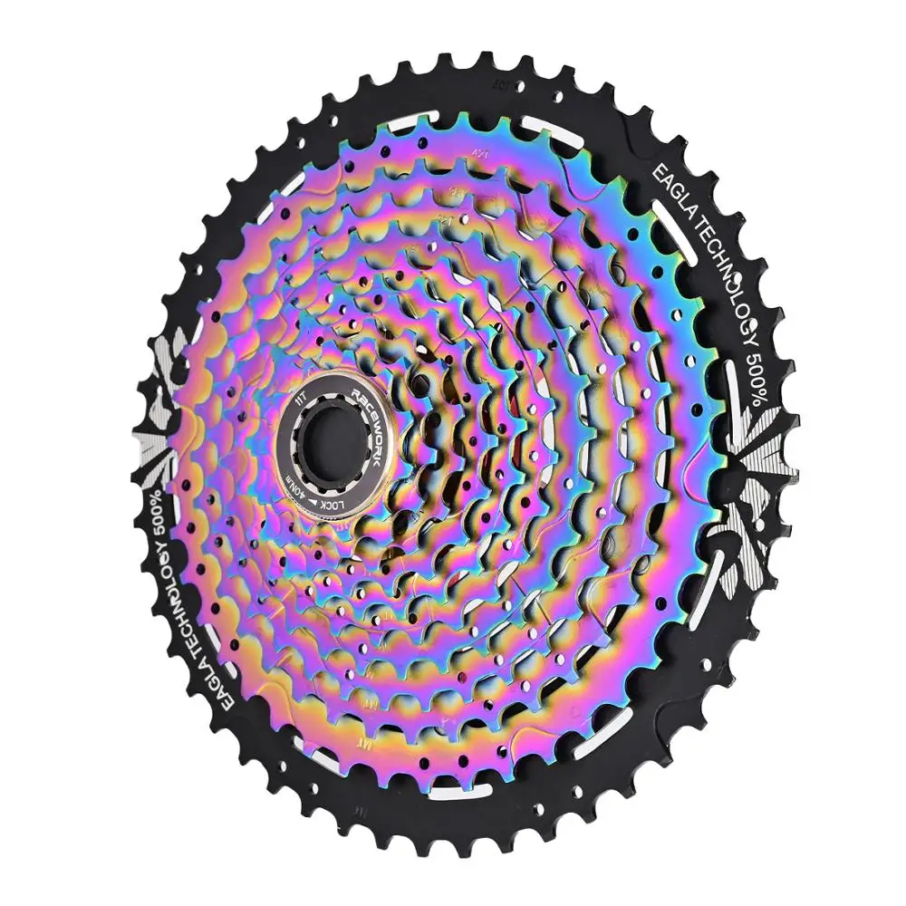 

Bicycle Mountain Bike Card Aluminum Alloy Rainbow Color 8 9 10 11 speed 50T 12 speed 11-50T large gear plate