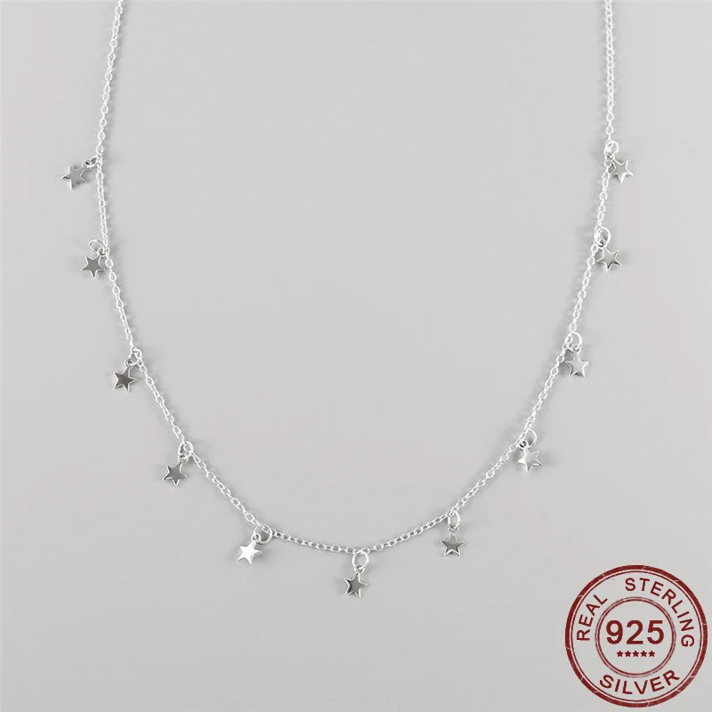 

Ожерелье-чокер женское из серебра 925 пробы, со звездами