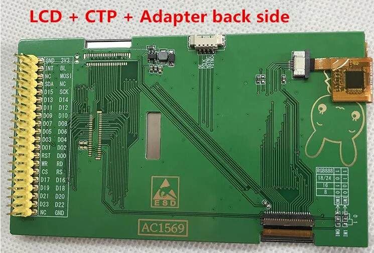 RGB STM32 тестовая плата 4,3 дюймов TFT ЖК-дисплей 480x800 резистивный емкостный сенсорный экран ips полный обзор 24 бит RGB888 LG4572