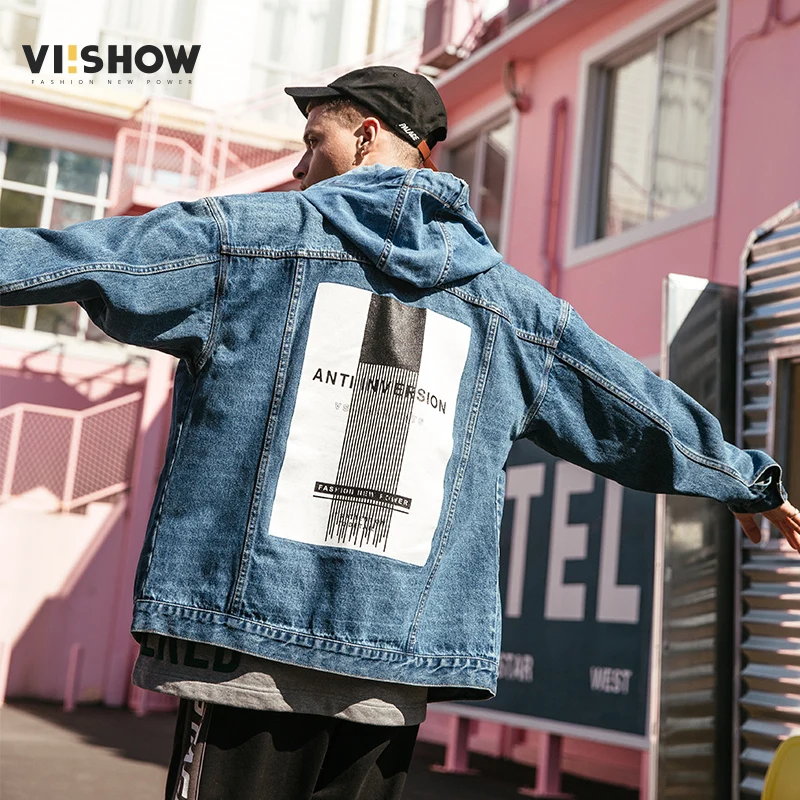 VIISHOW уличная одежда джинсовые мужские куртки Брендовые с принтом Chaqueta Hombre 2018 и