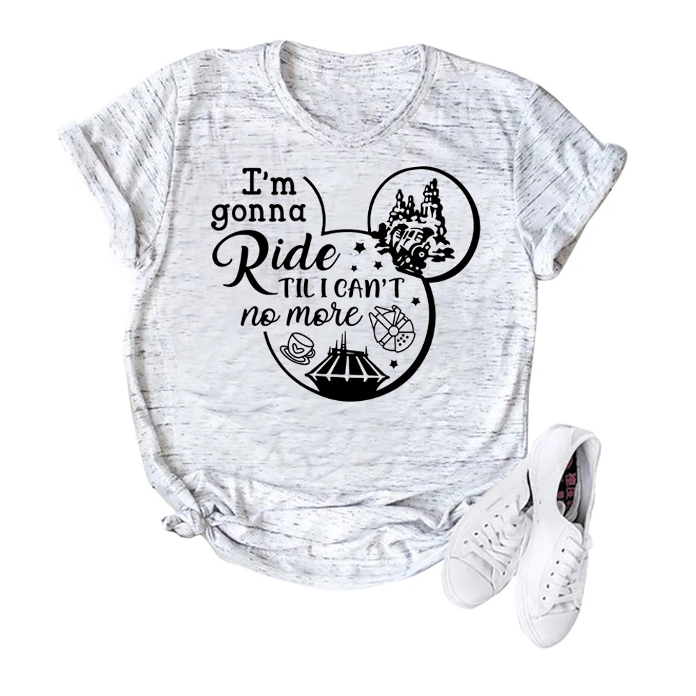 

Женская Повседневная футболка I'm Go Ride Til I Can Not More, забавная футболка с графическим рисунком, милые рубашки для поездок, подходящие футболки для отпуска, топы