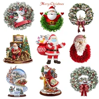 26 styles christmas tree santa claus house flower window stickers rotating sculpture printing wall glass paste decoration