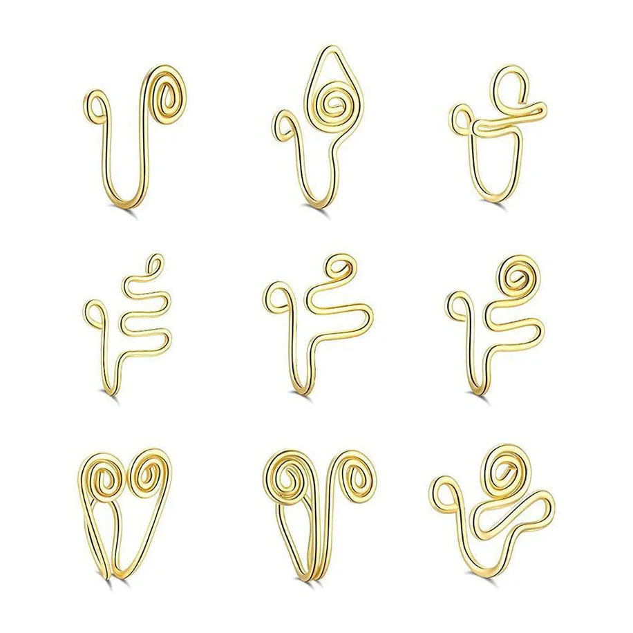 

Stainless steel false nose ring Vacuum plating piercing jewelry Non-porous piercing Titanium steel nose ring nose clip