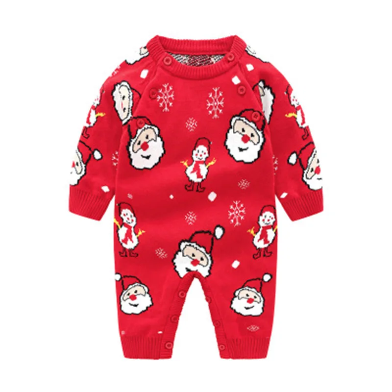 Свитер детская одежда унисекс зима 2019 мой 1 й Рождественский новогодний наряд от 0