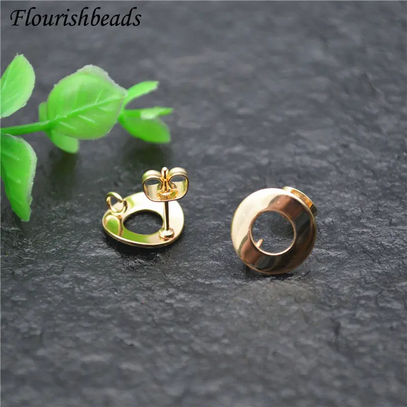 

30 шт., металлические серьги-гвоздики золотого цвета