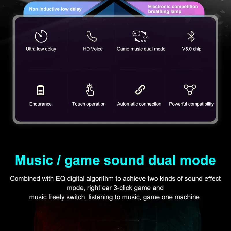 TWS Wireless Headphones Sports Waterproof Earbuds Stereo Headphone Bass Gaming Earphones Headsets With Microphone Charging Box |