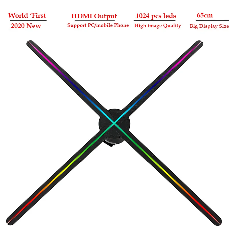 Latest HDMI 3d hologram led fan advertising display holographic player light for event | Электроника