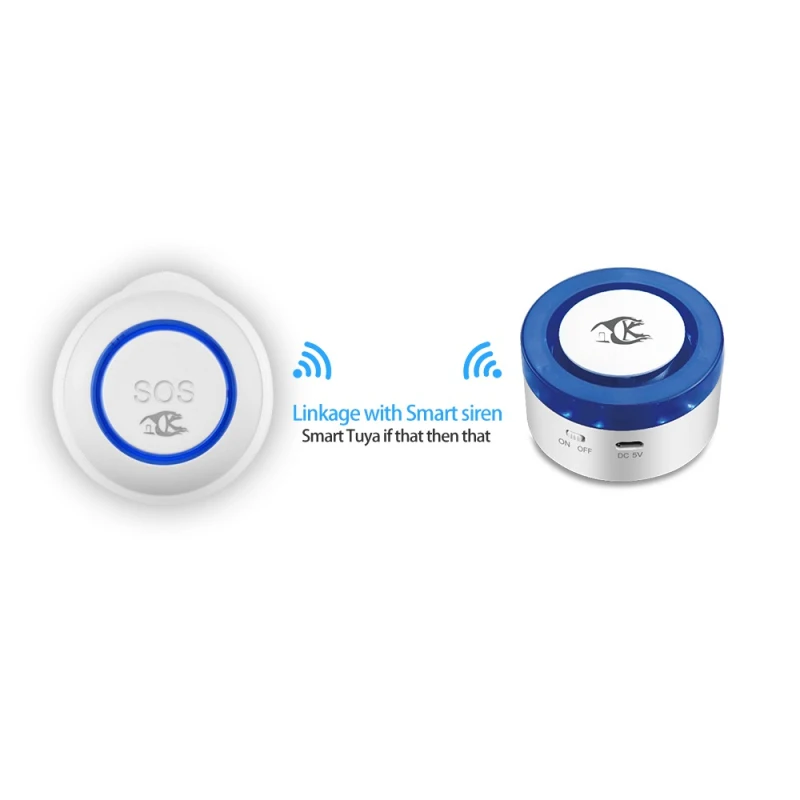 

TUYA Smart WIFI SOS Button Smart Wireless Sensor Alarm Elderly Alarm Waterproof Emergency Alarm Switch Compatible With Tuya APP