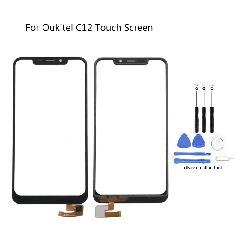 

Сенсорный экран для OUKITEL C12, дигитайзер, стекло, оригинальные запасные части, черный для OUKITEL C12 Touch TP
