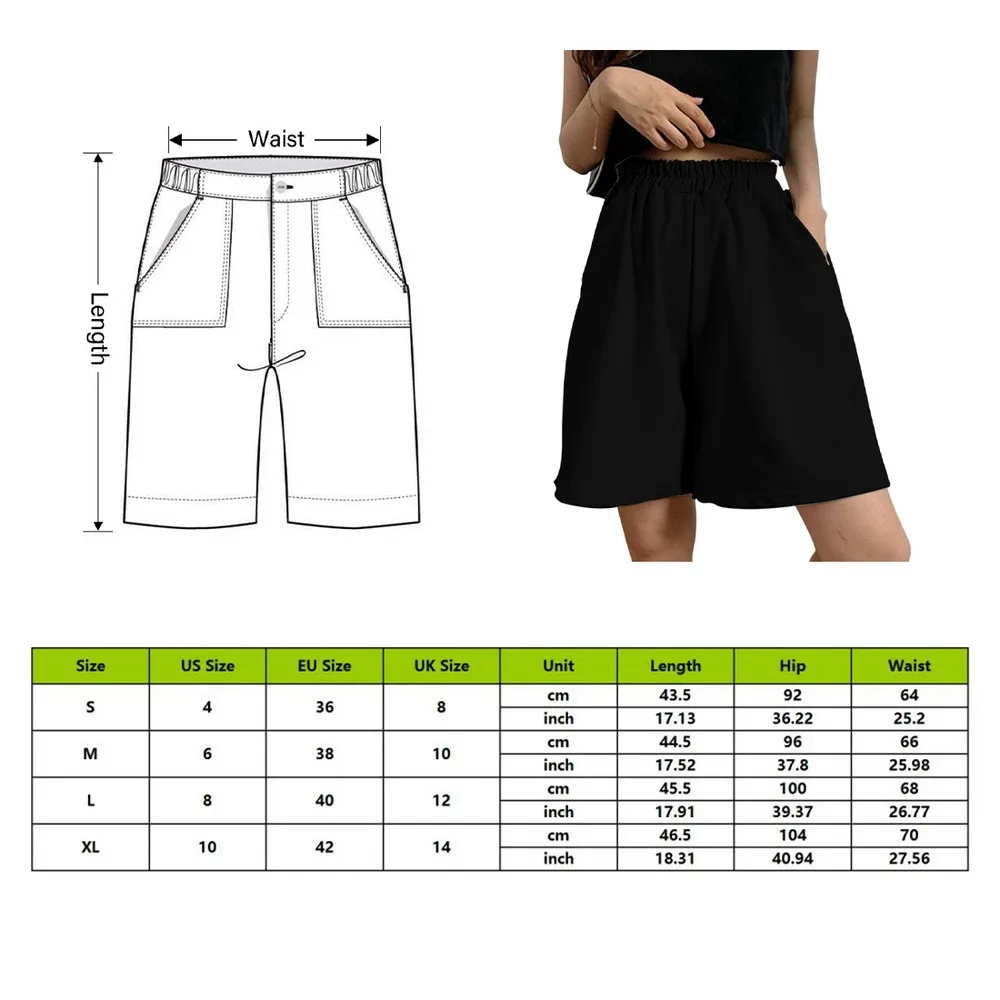 

Fashion Casual Regular Loose Big Size Straight Solid Elasticity Jogger Shorts Korean Pure Cotton Gray Black Women Shorts Female