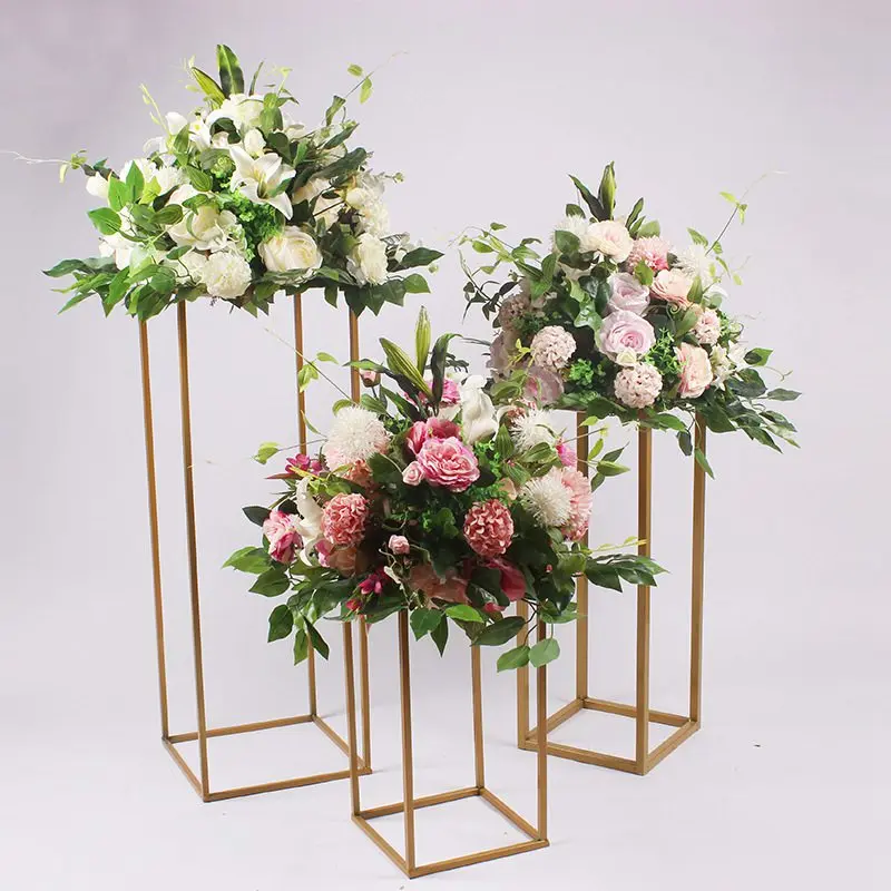 

2 Pcs/Lot Artificial Silk Road Flowers Frame Runner Centerpiece Table Flowers for Wedding Decorative Photographic Backdrop