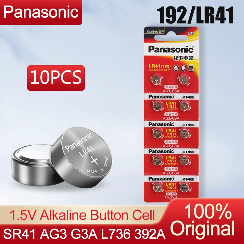 10 шт. Panasonic LR41 192 SR41 AG3 G3A L736 392A 1 5 в кнопочная монетница для игрушек календарь