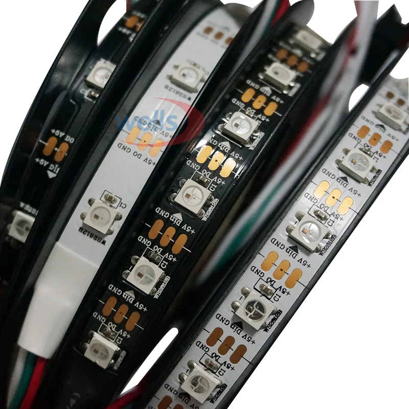 Умная Светодиодная лента WS2812B 5 м/лот DC5V 30/60 пикселей/светодиодов/м WS2812 ICWS2812B/m
