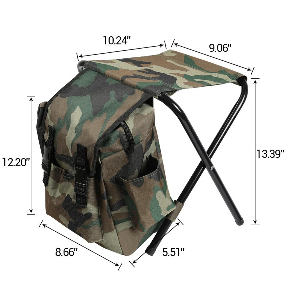 

Hot Multi-Function Portable Folding Chair Camouflage Backpack Camping Fishing Stool Outdoor MVI-ing