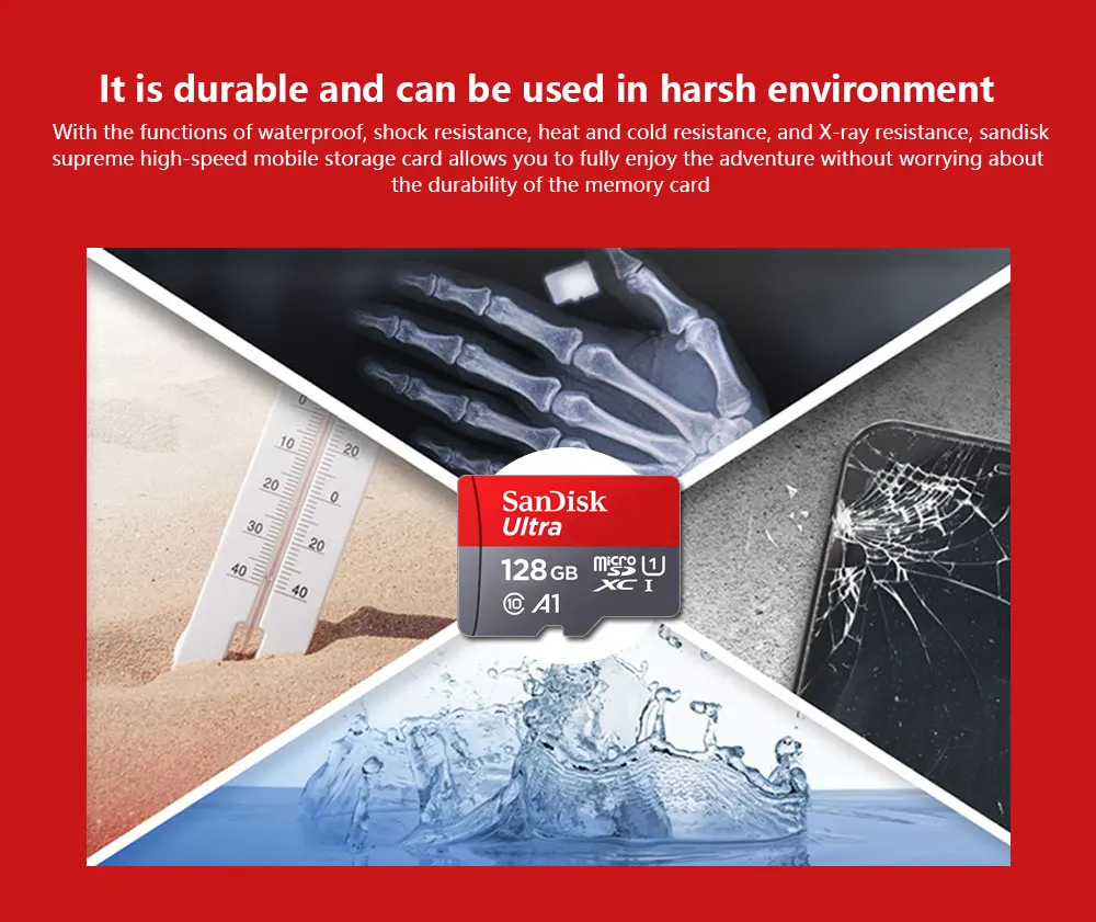Двойной флеш-накопитель SanDisk Ultra карты памяти 32 Гб 64 Гб SDHC Class 10 16 ГБ 128 80 МБ/с. микро sd карты для samrtphone и настольный ПК