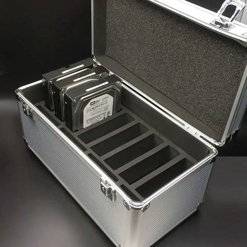 

Aluminum & Eva Protection Suitcase For 8 X 3.5 & 6 X 2.5 Inch Hard Drive, Moisture Proof, Water Resistant, Static Proof, Perfect