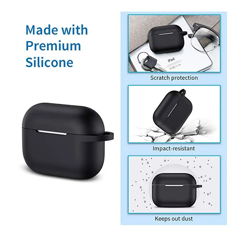 Мягкий силиконовый чехол для AirPods Pro 2019 защитный переноски с брелком Airpods 3 Airpods3 |