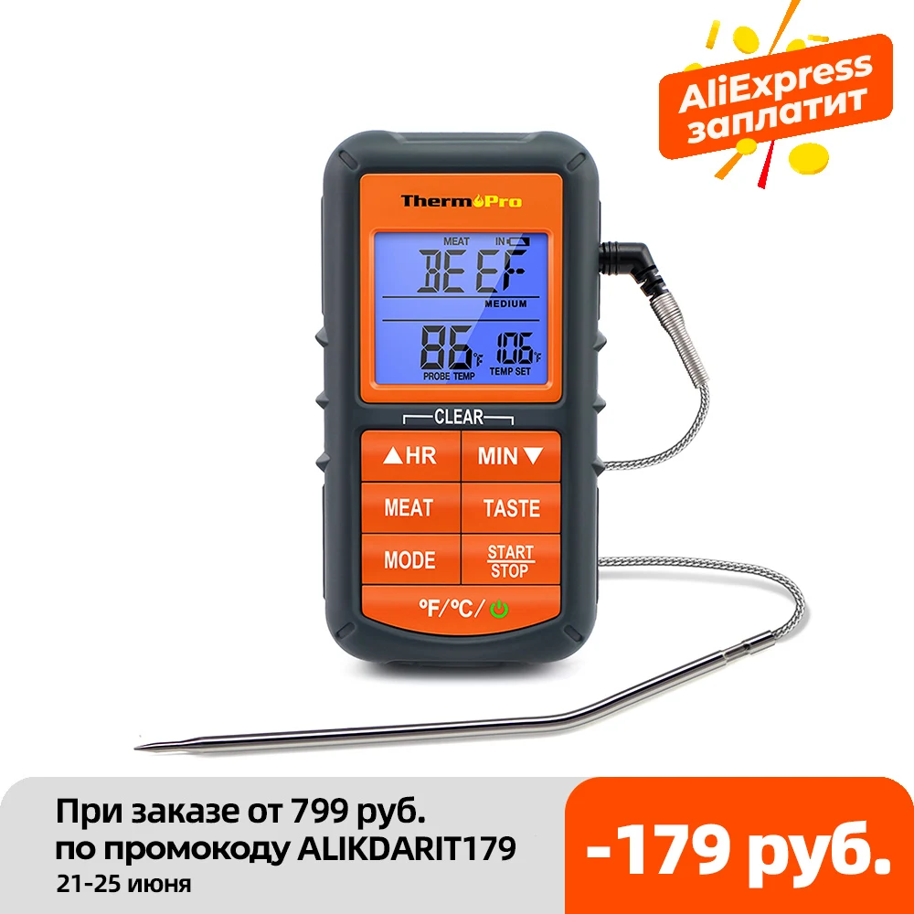 ThermoPro TP 06B Цифровой зонд духовка и обжарки Еда термометр с таймером для барбекю