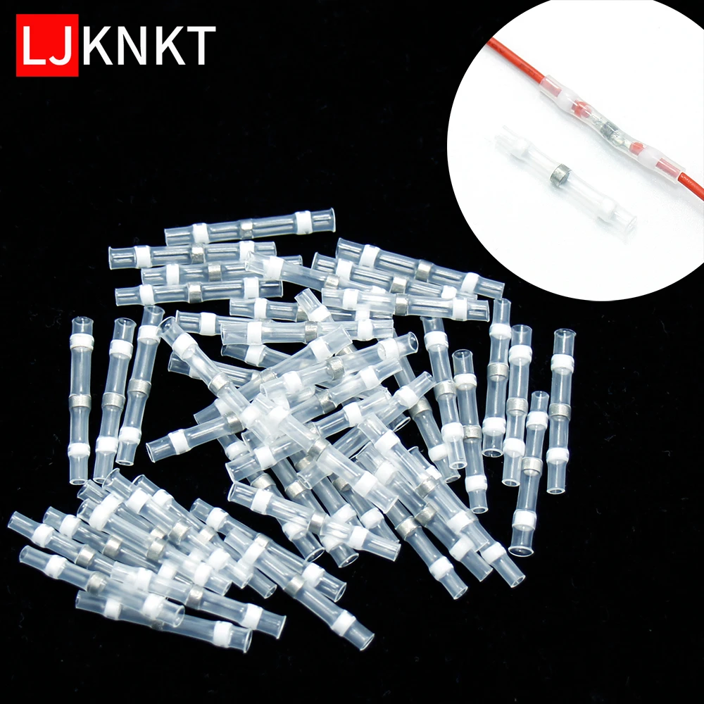 

Solder Seal Wire Connectors Heat Shrink Electrical Butt Connectors Insulated Waterproof Electrical Wire terminals AGW26-24