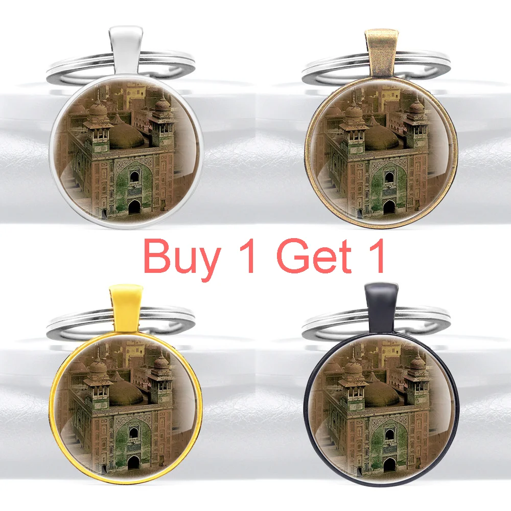 

Buy 1 Get 1 Great Jerusalem Holy City Glass Dome Key Chain Classic Men Women Jewelry Key Rings