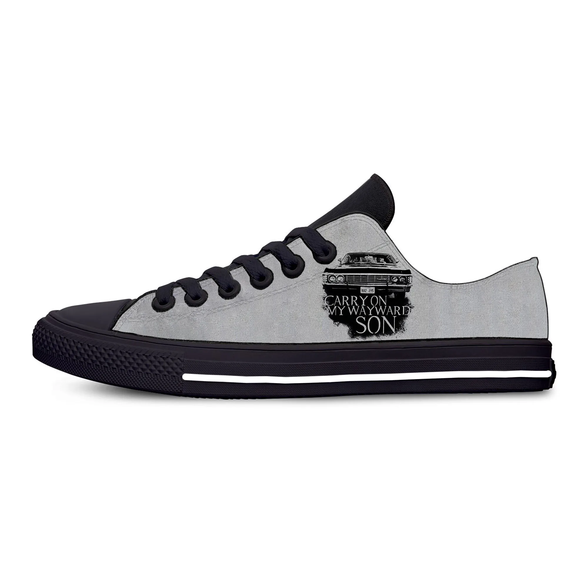 

Carry on My Wayward Son Supernatural Fashion Cool Casual Cloth Shoes Low Top Lightweight Breathable 3D Print Men women Sneakers