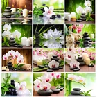 5D DIY Алмазная вышивка Орхидея камень камни в форме ромба Стразы мозаика, вышивка крестиком на рисунке, со стразами в виде цветка; Набор для ногтей