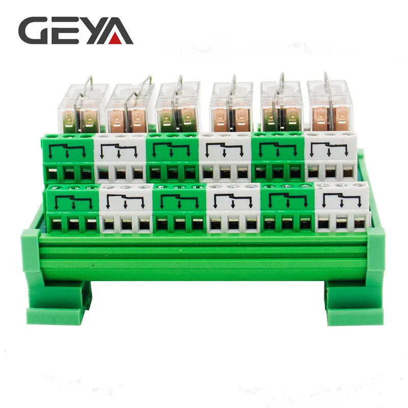GEYA 2NG2R 6-канальный релейная плата электронные DPDT PLC 12V 24V AC DC релейных платов 2NO 2NC