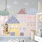 Самоклеящиеся обои на заказ, 3D Ручная роспись, красочный маленький дом, детская комната, мультяшная Настенная картина для декорирования стен