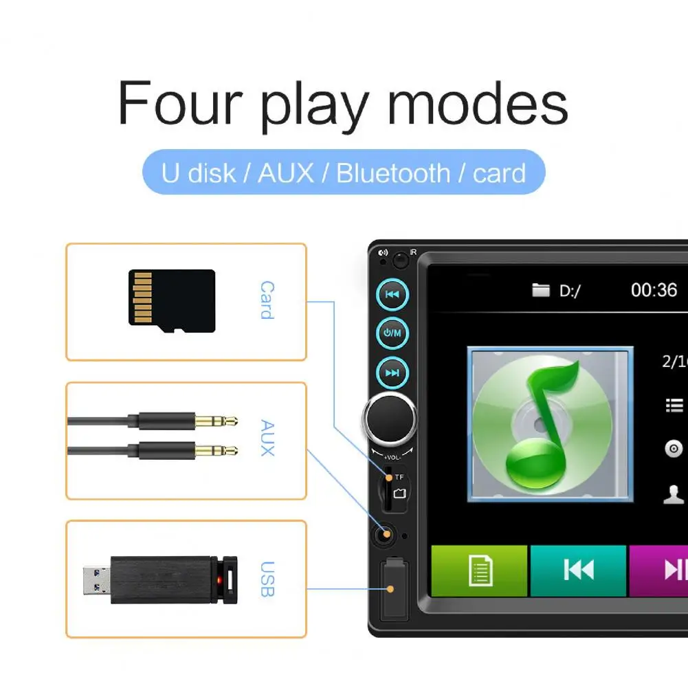 

SWM-S6 7inch HD Auto MP5 Player Bluetooth Mirror Link Large Screen Card FM Radio CD Display for Vehicles