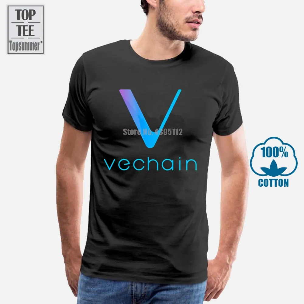 

Мужская футболка с принтом, костюм Vechain, Крипто-логотип, футболки, наряд, графические футболки, мужские футболки 2018, высокое качество