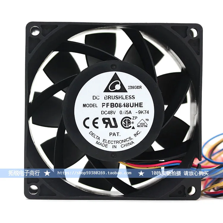 

Delta Delta PFB0848UHE 8cm 8038 0.65a Four-Wire Max Airflow Rate Violence Cooling Wind Fan 48V