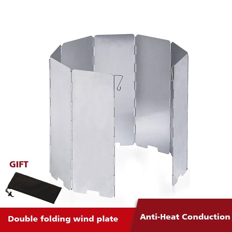 Складная Алюминиевая ветрозащитная плита 9 тарелок защита от ветра для газовой