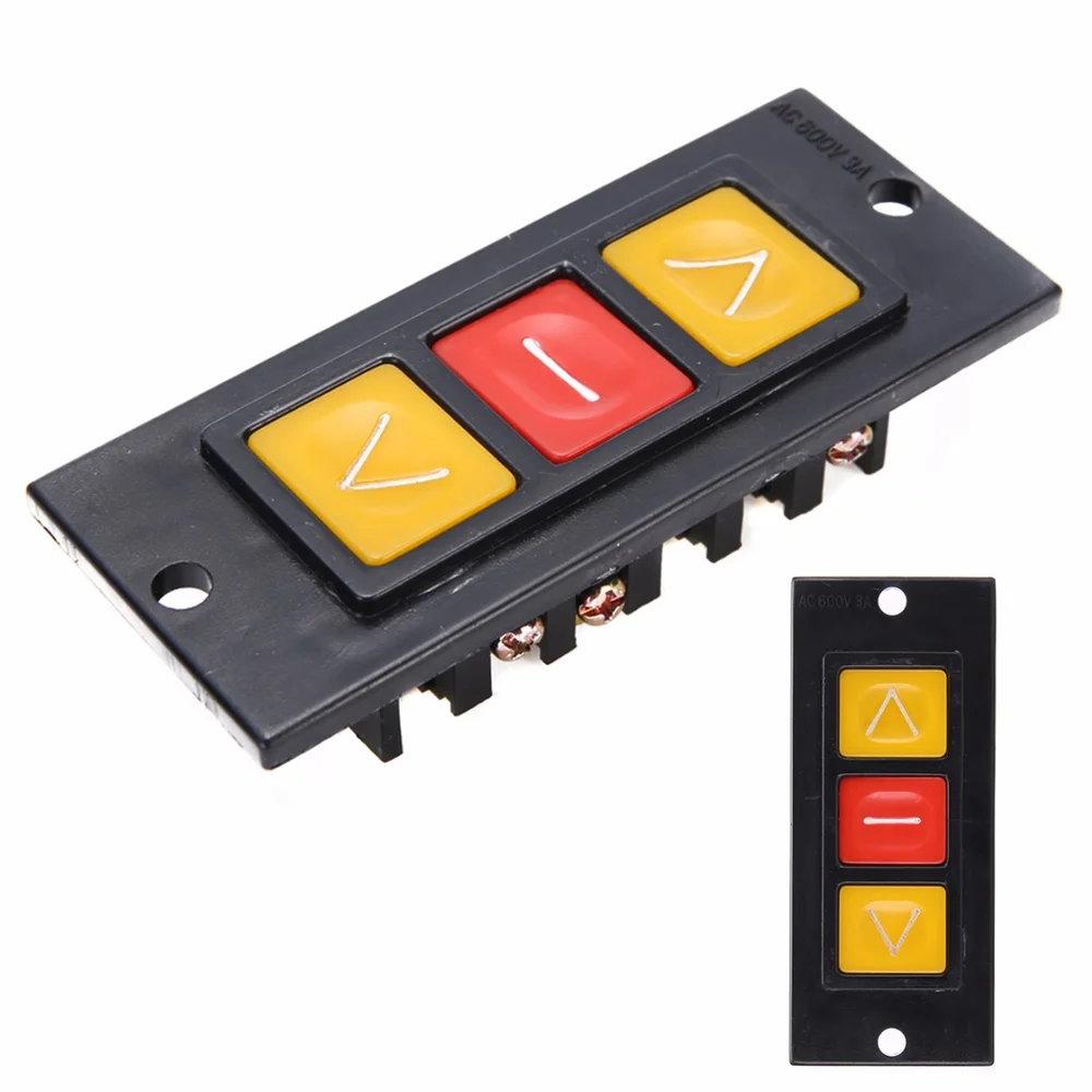 Вверх и вниз 3 кнопки переключатель черный пластиковый корпус кнопочные
