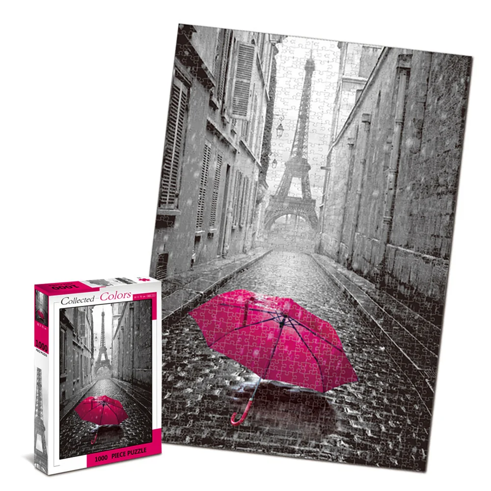 Пазлы большой размер 1000 штук деревянные сборочные картины Ландшафтные игрушки