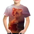 Детская футболка От 4 до 12 лет с 3D рисунком из аниме, лето 2020, футболка для мальчиков и девочек с милым рисунком животных, тигра, птицы, белки, пингвина, крутые футболки для детей