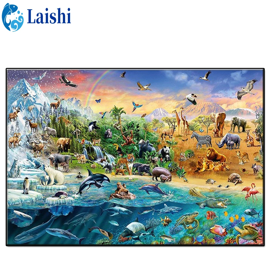 

5D DIY Underwater animal scenery Diamond Painting Kit Full Drill Square Embroidery Mosaic Art Picture of Rhinestones Decor Gift