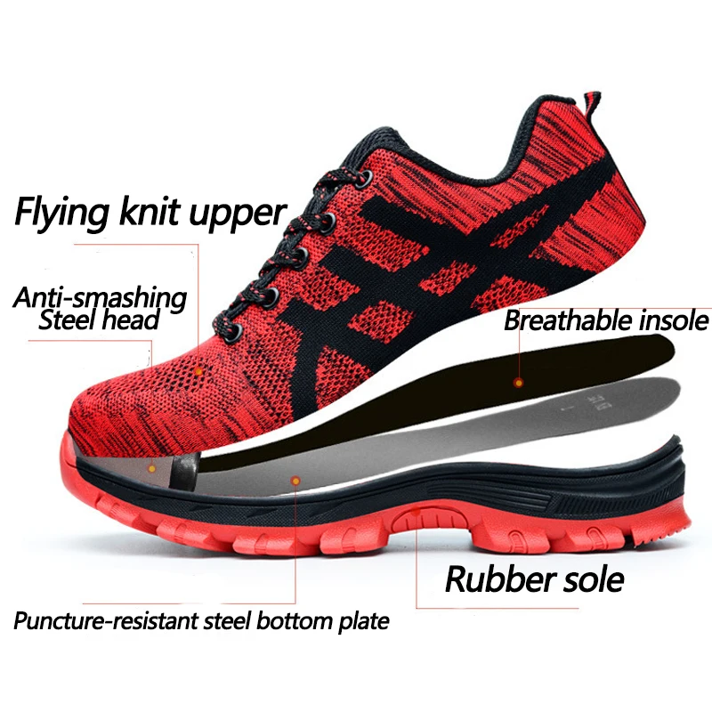 Защитная Рабочая обувь для женщин и мужчин защитная кроссовки со стальным носком