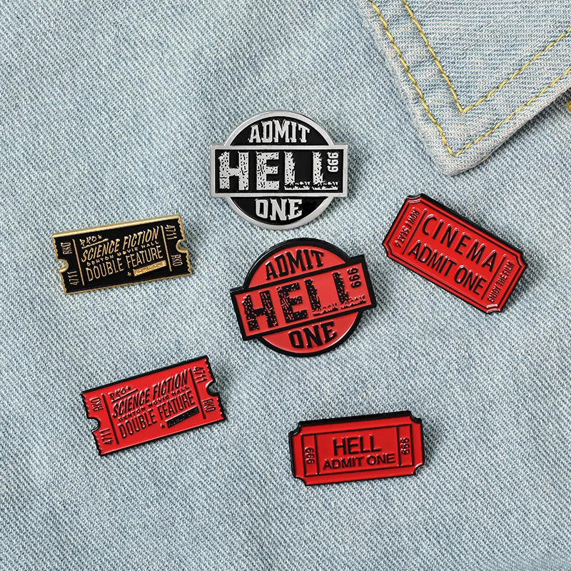 Эмалированные заколки для кинотеатра эмалированные значки в стиле панк чёрный
