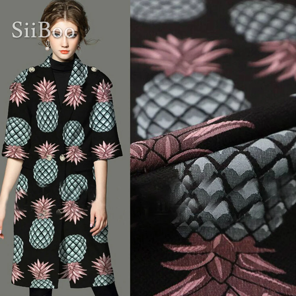 

American style luxury pineapple jacquard brocade fabric apparel for dress coat tissu tecidos stoffen telas yarn cloth SP5670