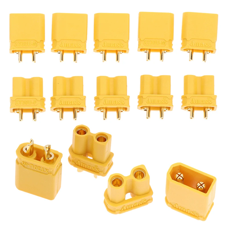 

5Pairs XT30U 2mm Plug Male Female Bullet Connector For RC FPV Lipo Battery