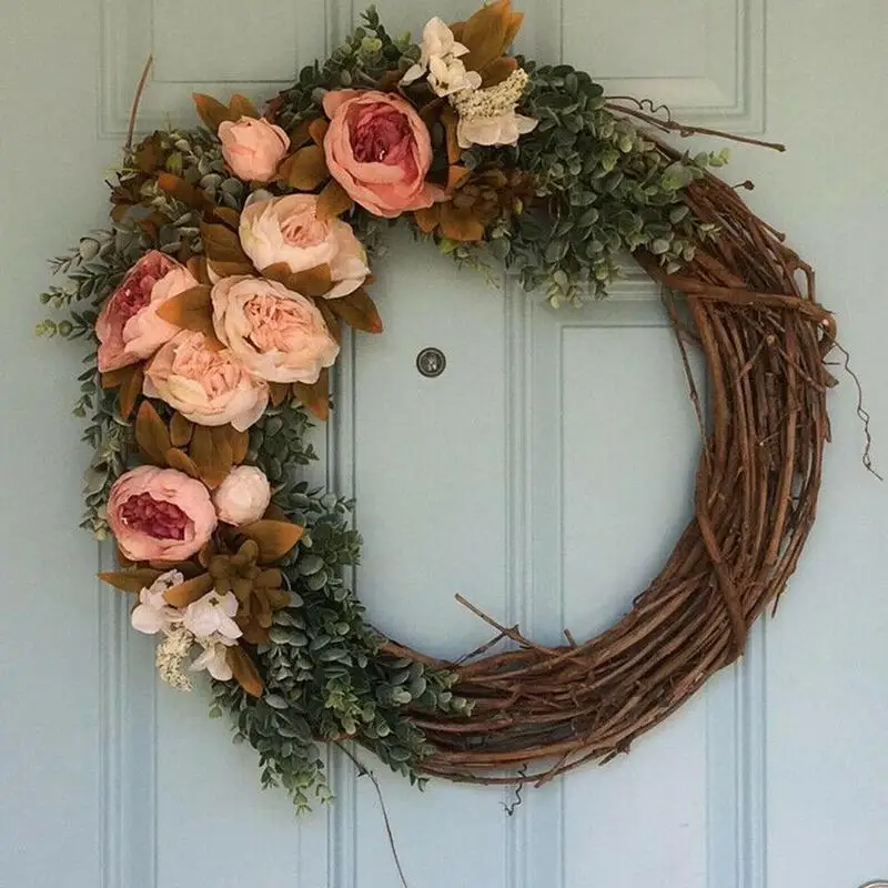 Пасхальный декоративный венок домашний декор натуральный из ротанга пасхальные