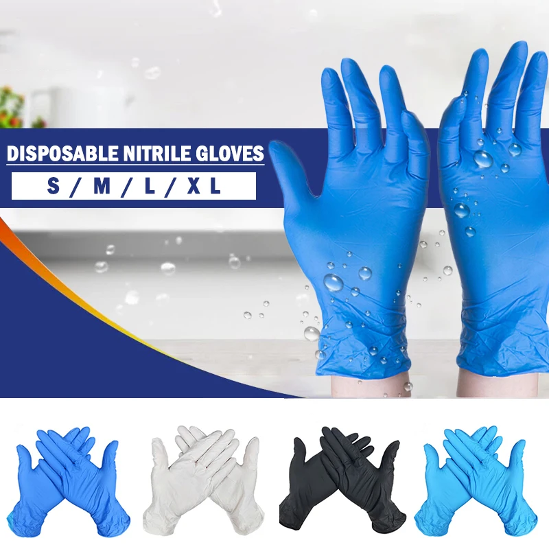 100 шт одноразовые нитриловые перчатки XL размер латексные для бытовой чистки