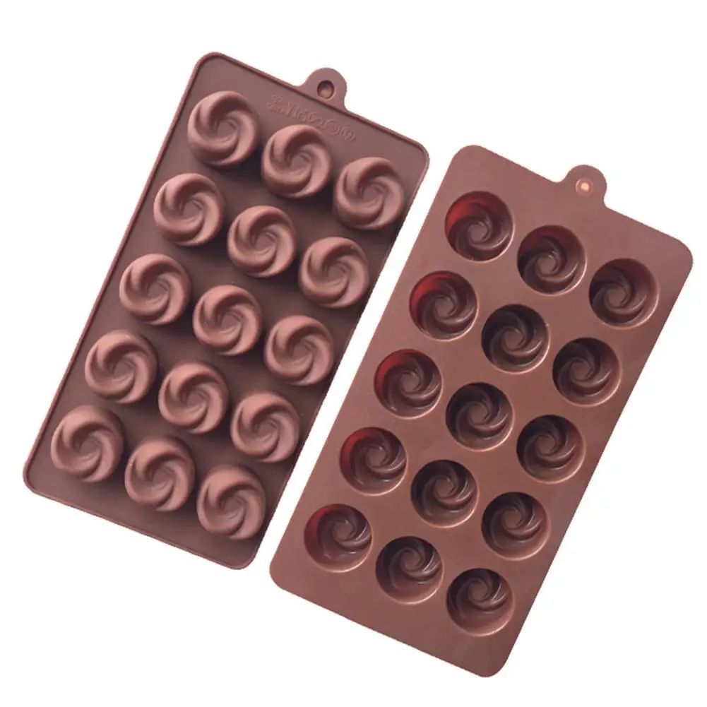 

Silicone Flower Rose Swirl Shape Chocolate Mold Jelly Cany Ice Mold Cake Moulds Bake Ware Silicone Mold