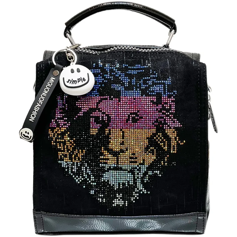 

Hot Rhinestone Backpack Women 2020 New Fashion All-match High-end Western Style Backpack Three-Use Bag Personality Trend Mochila